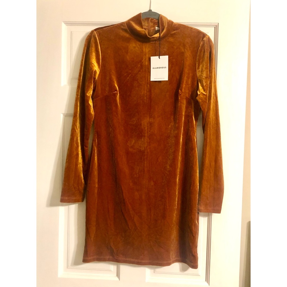 Rust Velvet Mini Dress